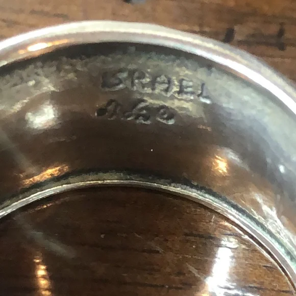 DIDAE Ornate Sterling Silver Wide Band Israeli Spinner Ring Sz. 8, 8-1/4, 10-1/4